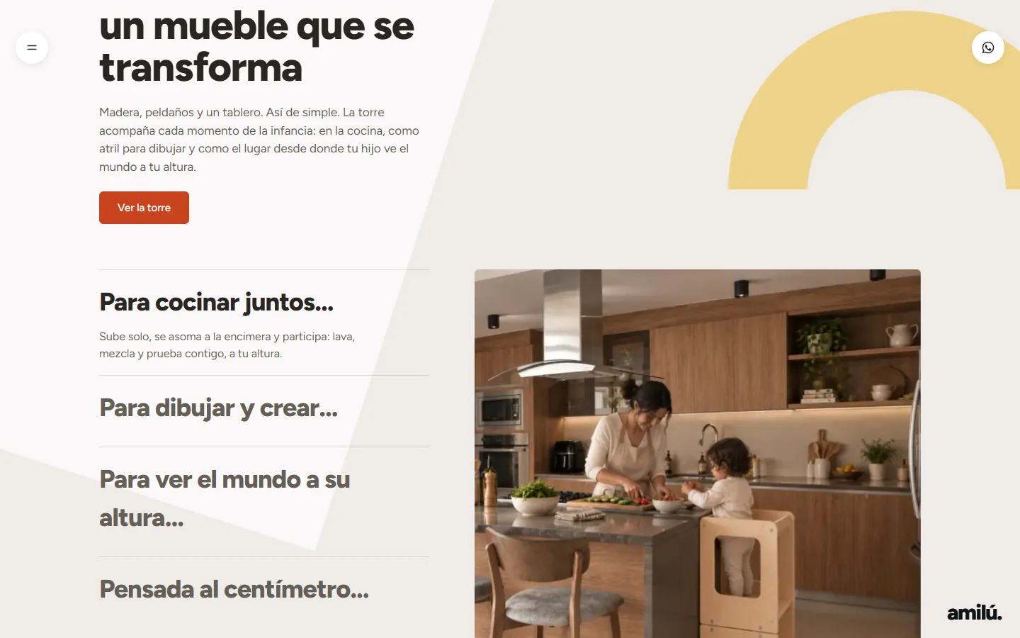 Amilú: la torre de aprendizaje, un mueble que se transforma